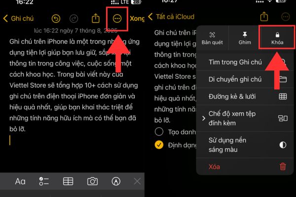 ghi chú trên iphone