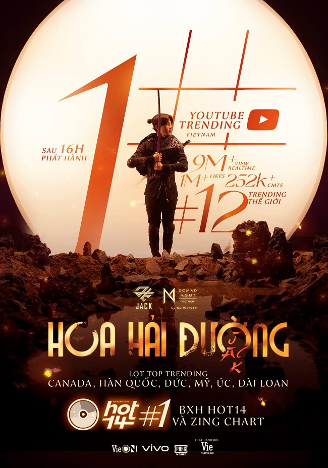 Logo vivo xuất hiện trên MV Hoa Hải Đường và poster đăng tải trên Facebook