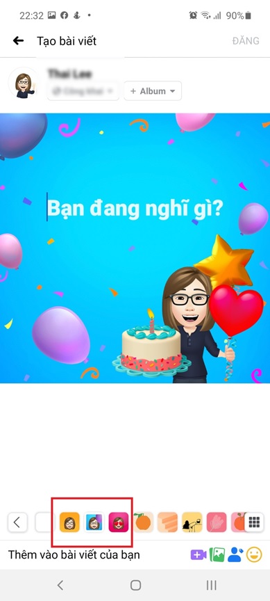 Sử dụng để đăng dòng trạng thái