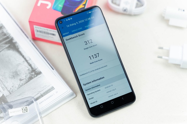 Điểm hiệu năng đo được trên phần mềm