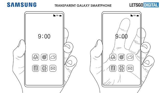 Hình ảnh smartphone màn hình trong suốt nhưng vẫn có thể hiển thị nội dung một cách bình thường