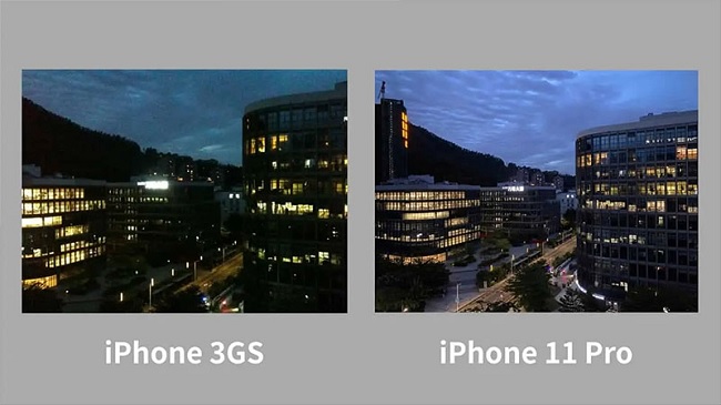 Ảnh chụp thiếu sáng khác, 3GS tệ hơn rất nhiều so với 11 Pro