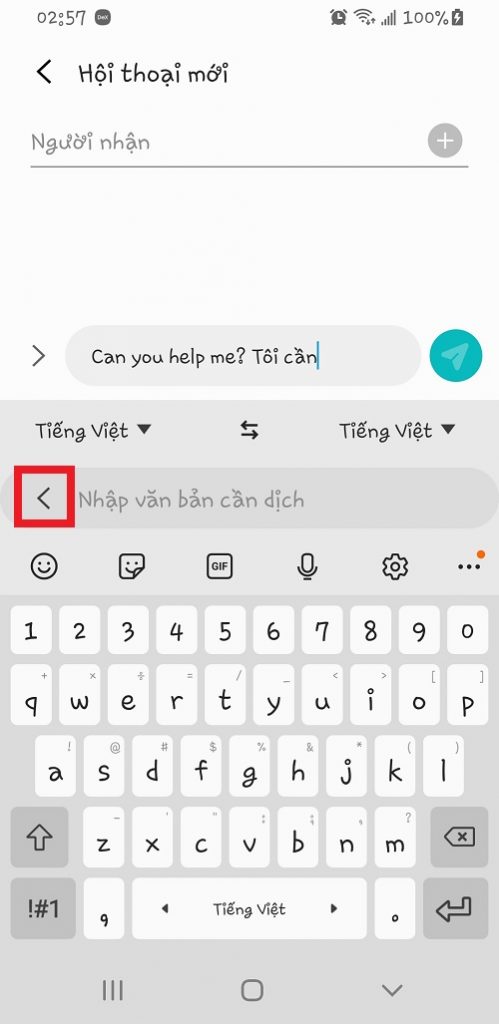 Tắt tính năng dịch trên bàn phím Samsung