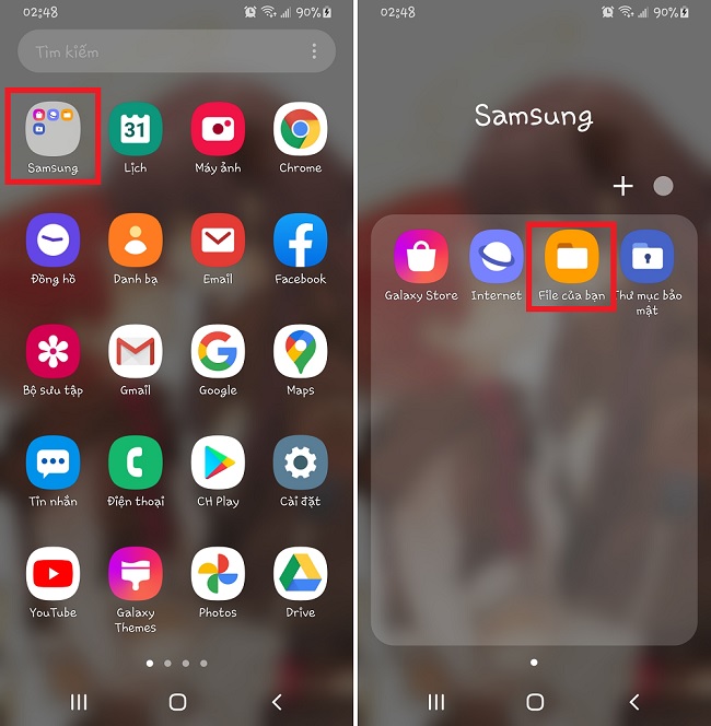 Chọn thư mục “File của bạn”