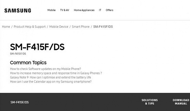 Mở đầu cho dòng smartphone thế hệ mới Galaxy F-series chính là smartphone ký hiệu SM-F415F/DS hay còn được gọi là Galaxy F41