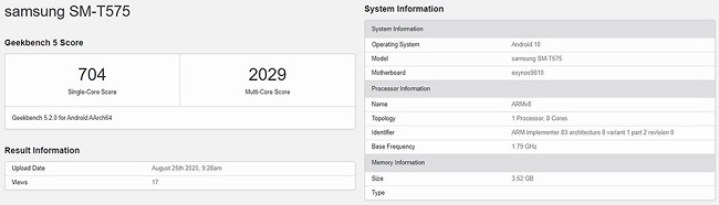 Cấu hình tablet bị rò rỉ trên Geekbench