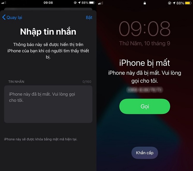 Tìm lại iPhone bằng cách gửi đi thông tin liên lạc