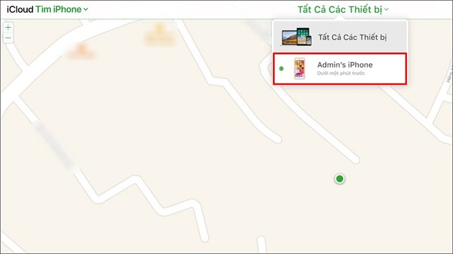 Chọn tên thiết bị để hiển thị trên bản đồ