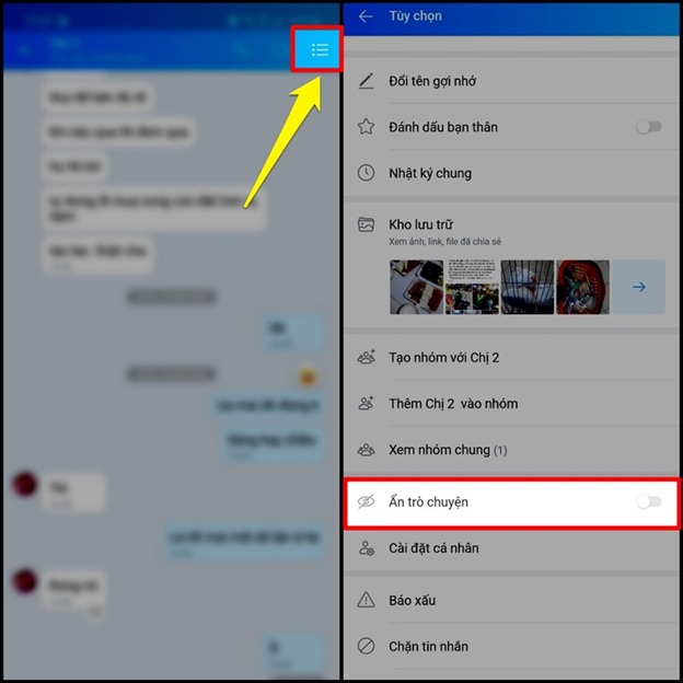 Đây là khi bạn muốn bỏ ẩn trò chuyện