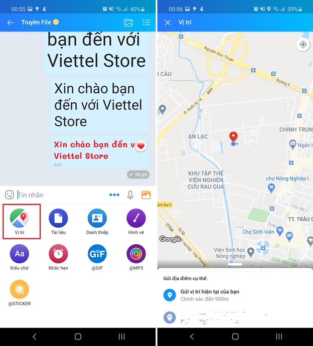 Chia sẻ vị trí của bạn cho bạn bè rất thuận tiện
