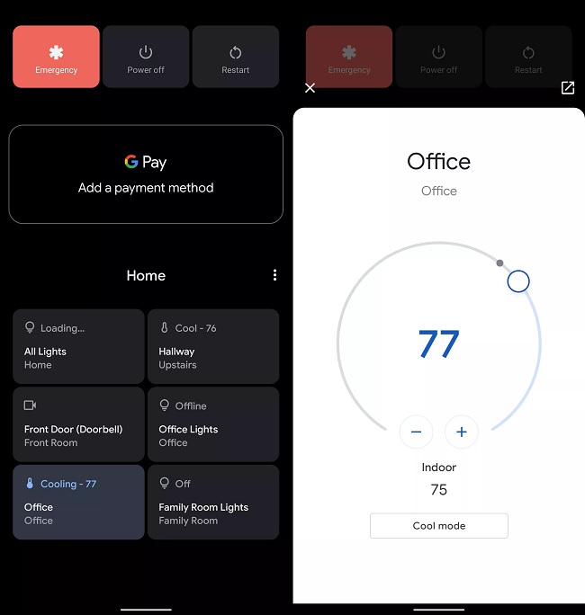 Điều khiển nhanh trên Android 11