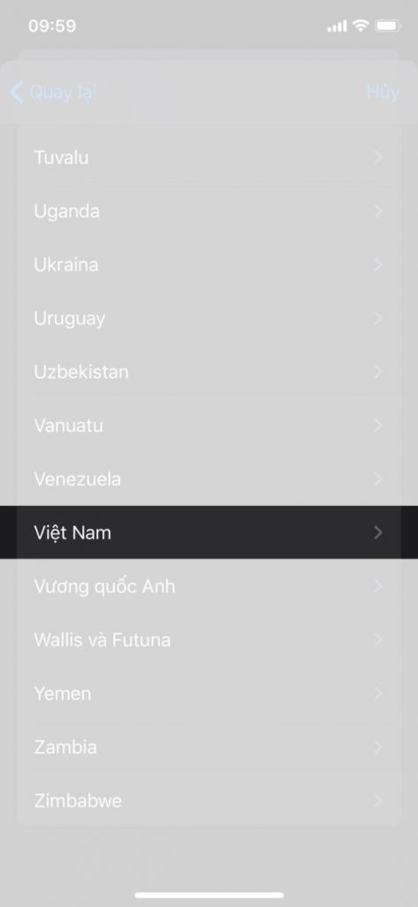 Chọn Quốc gia Việt Nam