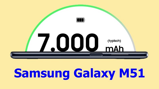 Samsung Galaxy M51 sở hữu viên pin dung lượng khủng