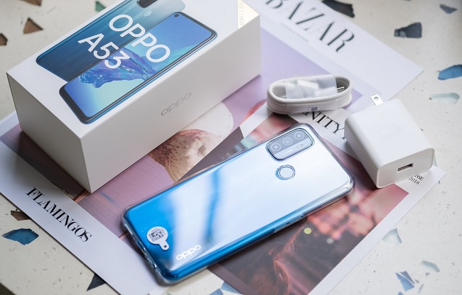 Mở hộp OPPO A53 đầy đủ phụ kiện đi kèm