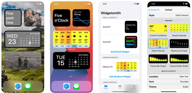 Ứng dụng tùy chỉnh Widget trên iOS 14 có tên Widgetsmith.