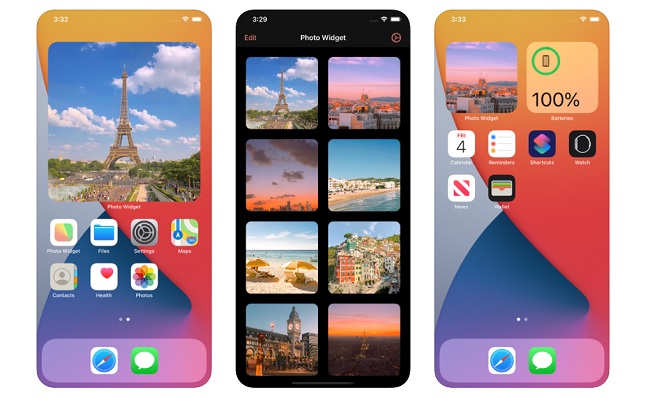 Giao diện mới khi sử dụng ứng dụng Photo Widget : Simple
