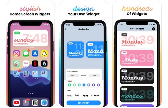 Color Widgets cung cấp cho người dùng những widget phong cách độc đáo