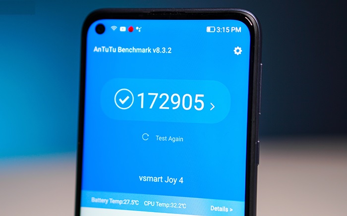 Vsmart Joy 4 đạt số điểm khá cao trên Antutu với con chip Snapdragon 665