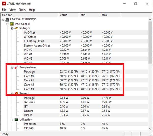 Cài đặt kiểm tra nhiệt độ CPU bằng HWMonitor 