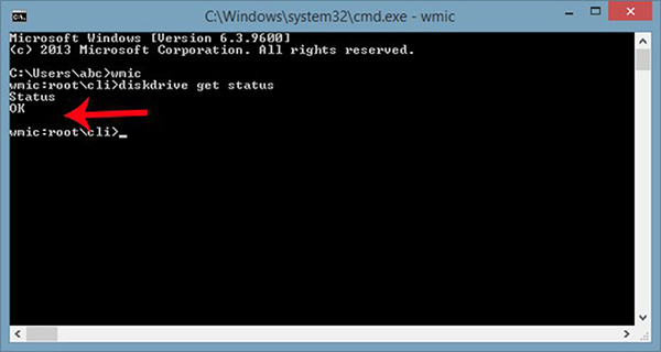 Sử dụng mã lệnh Command Prompt để kiểm tra ổ cứng