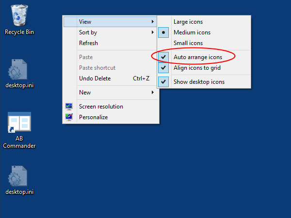 Cách sắp xếp các biểu tượng icon trên màn hình Desktop (1)