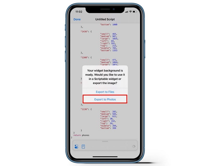 Chọn Export to Photos