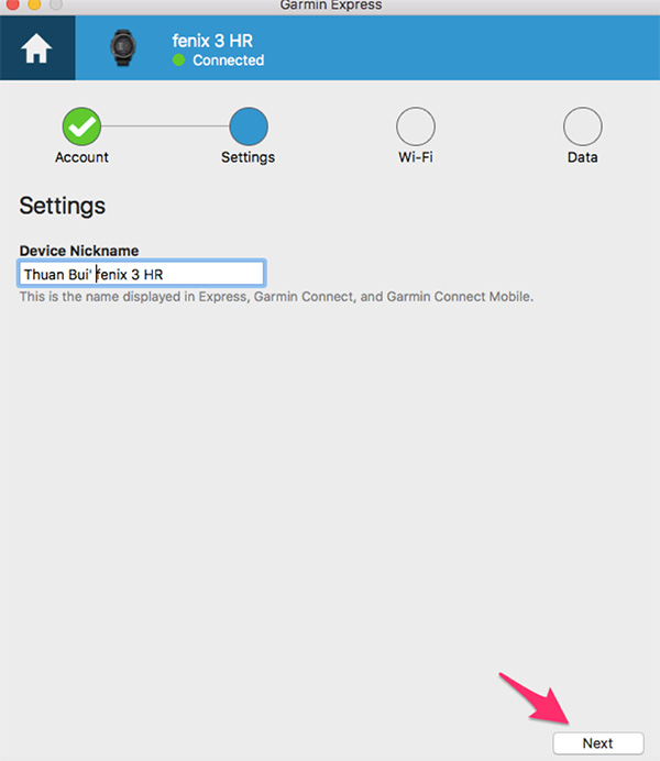 Tạo nên người dùng và chọn Next