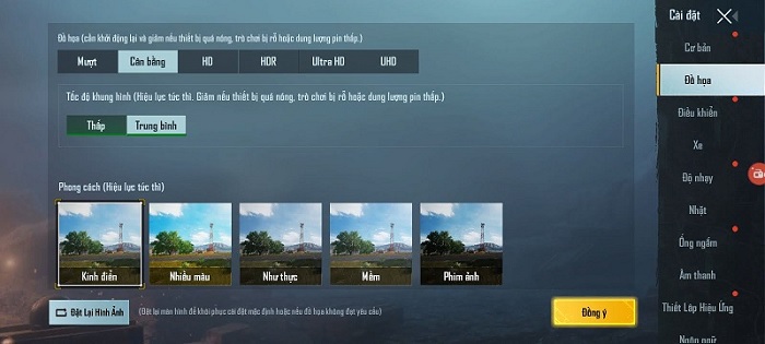 Thiết lập đồ họa của PUBG Mobile