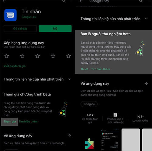 Mở ứng dụng RCS, nếu chưa có hãy tải trên CH Play