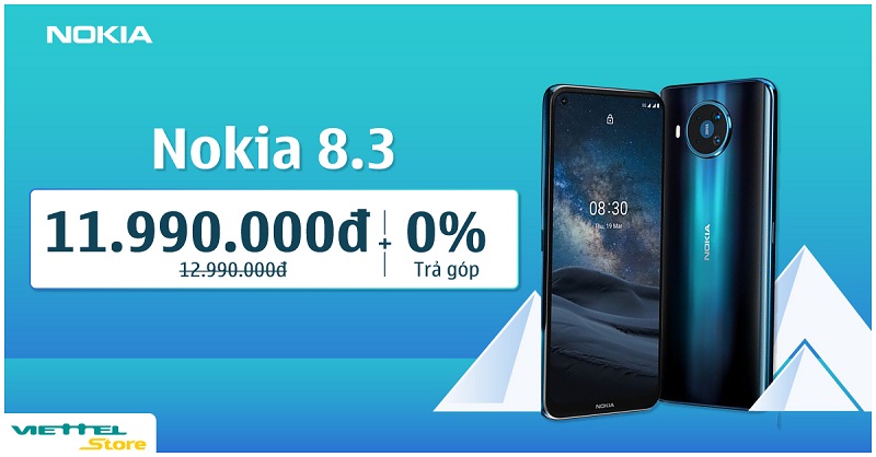 Nokia 8.3 5G giảm 1.000.000 đồng tại Viettel Store