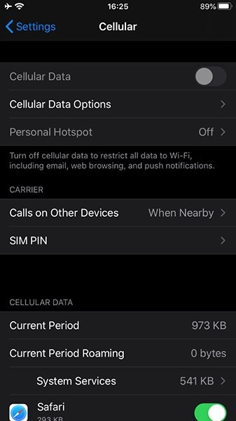 Chế độ Low Data Mode trên iPhone