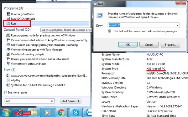 Cách xem máy tính 32bit hay 64bit bằng DirectX Diagnostic Tool