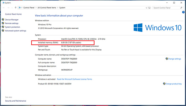 Xem thông số Ram chi tiết tại Systems View Information