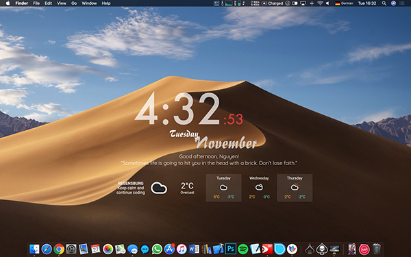Hiển thị đồng hồ trang trí trên desktop