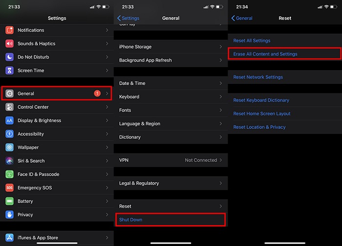 Thiết lập lại máy