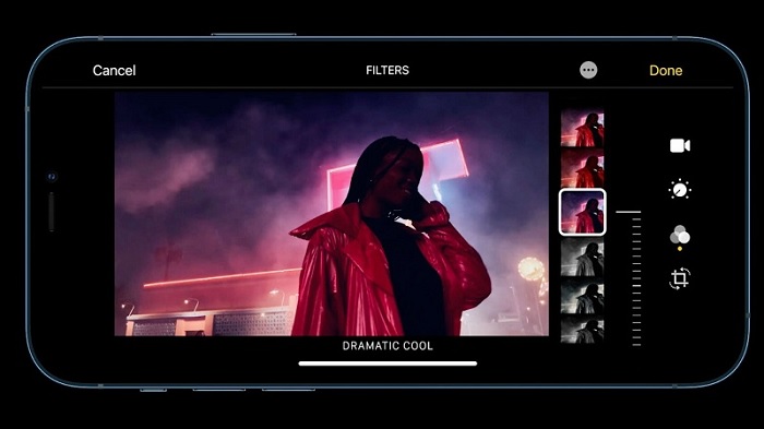Chế độ chỉnh sửa video trên iPhone 12 series