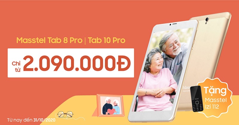 Tặng ngay điện thoại khi mua Tab Masstel giá chỉ từ 2.090.000đ