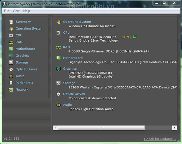 Phần mềm Speccy