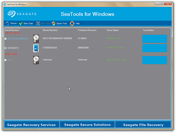 Công cụ kiểm tra ổ cứng HHD SeaTools