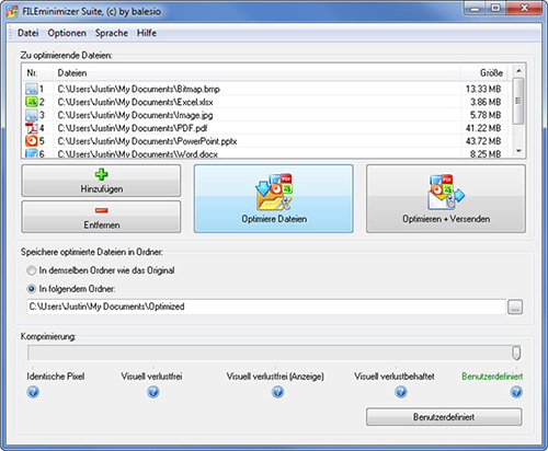 Phần mềm FILEminimizer Pictures
