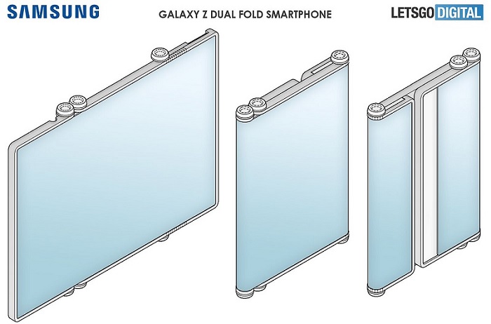 Galaxy Z Dual Fold được mô tả trong bằng sáng chế mới đây