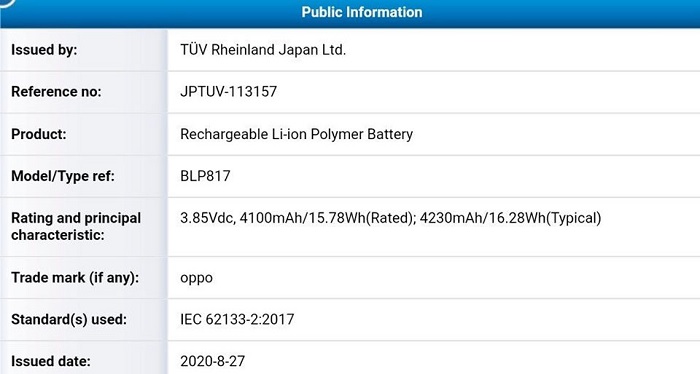 Chứng nhận về pin