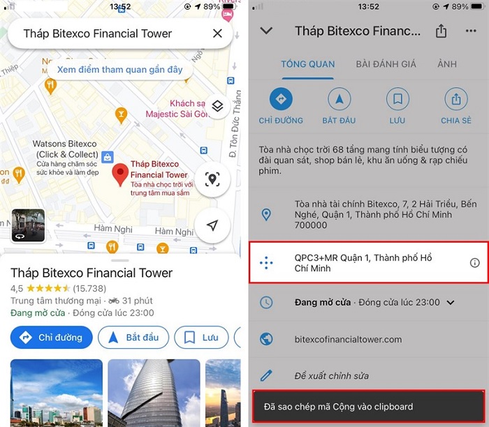 Sao chép mã Cộng vào clipboard