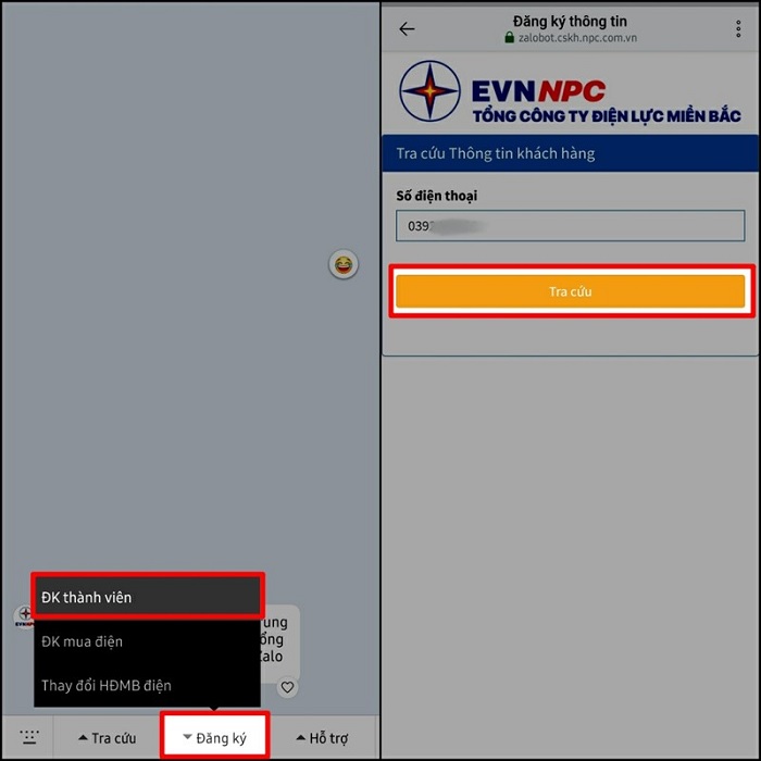 Đăng ký số điện thoại và tra cứu