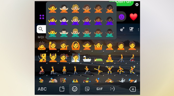 Thay đổi màu sắc cho emoji