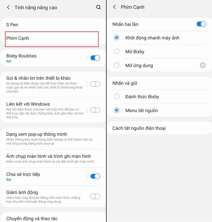 Mở Bixby bằng cách nhấn 2 lần vào nút cạnh