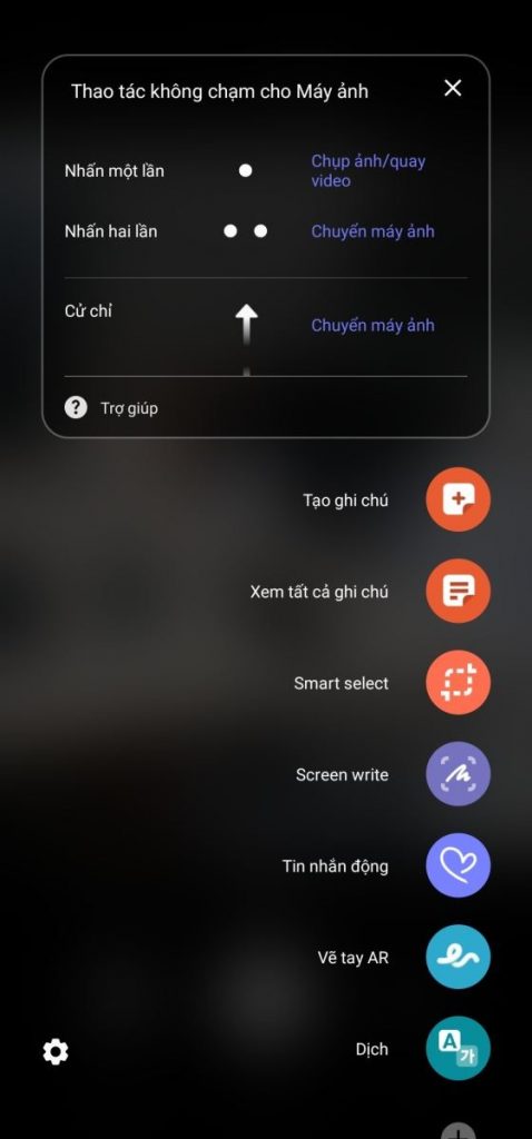 Các thao tác chạm không chạm trên Note 20