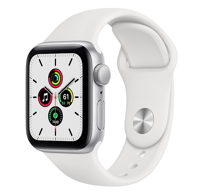 Apple Watch SE màu bạc, vỏ nhôm