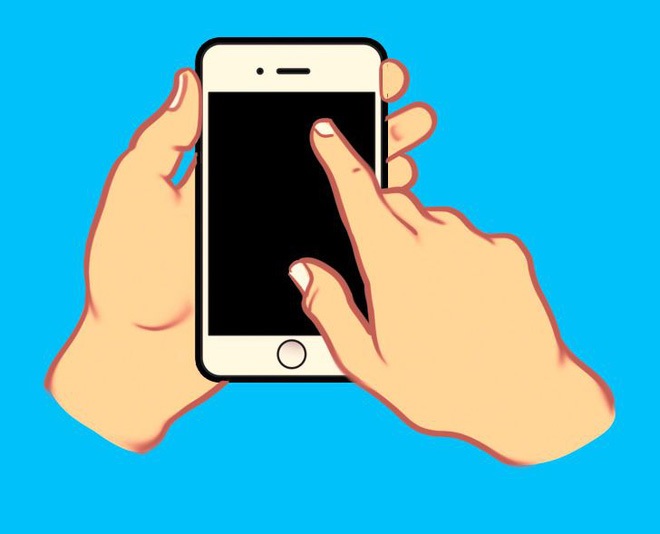 Sử dụng smartphone bằng một tay và dùng ngón trỏ tay bên phải để tương tác