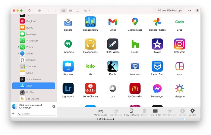 Giao diện của phần mềm iMazing